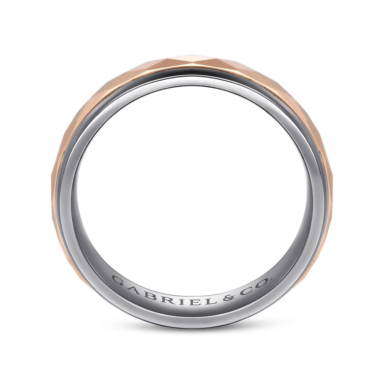 Mens Alternative 6mm Tantalum and Band in 14K Rose Gold, photograph 2
