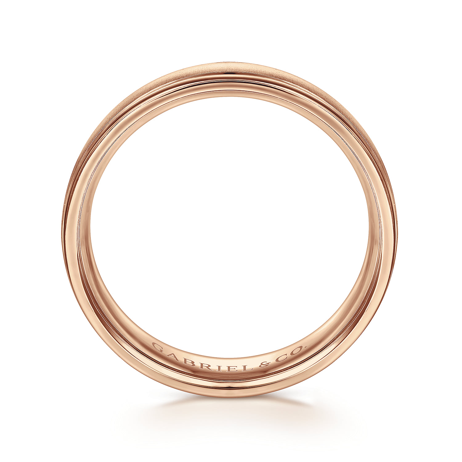 6mm - Men's Wedding Band in Sandblast Finish in 14K Rose Gold, photograph 2