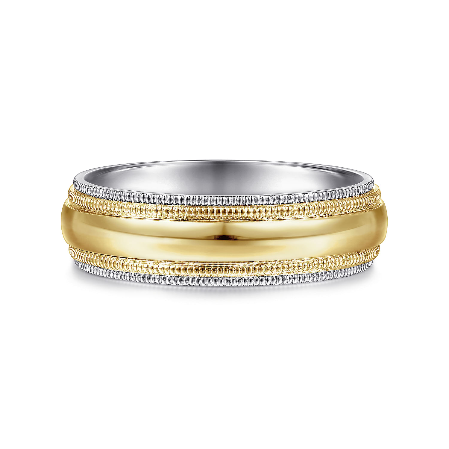 Men's Wide Band Band in 14k Yellow/white Gold | Gabriel & Co