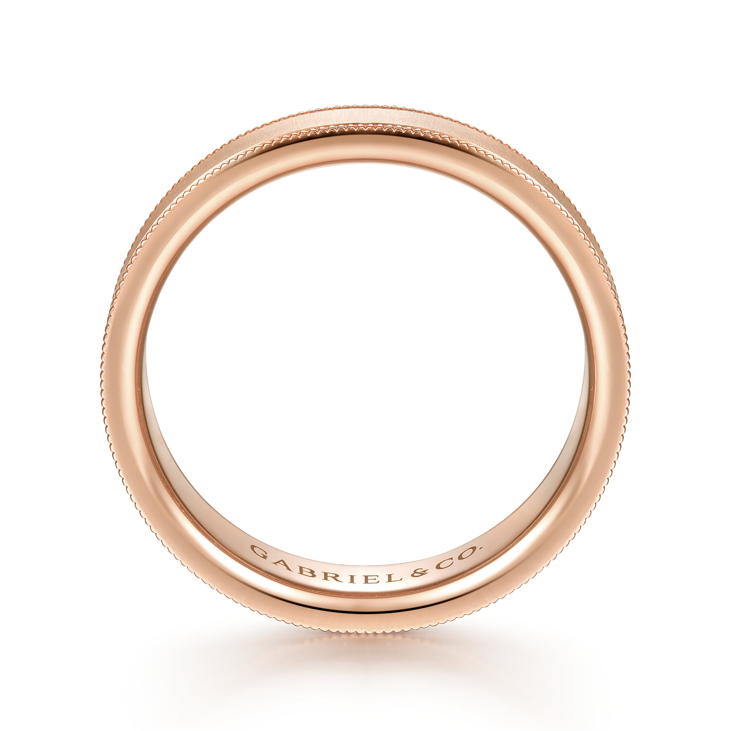 6mm - Men's Wedding Band in Sandblast Finish in 14K Rose Gold, photograph 2