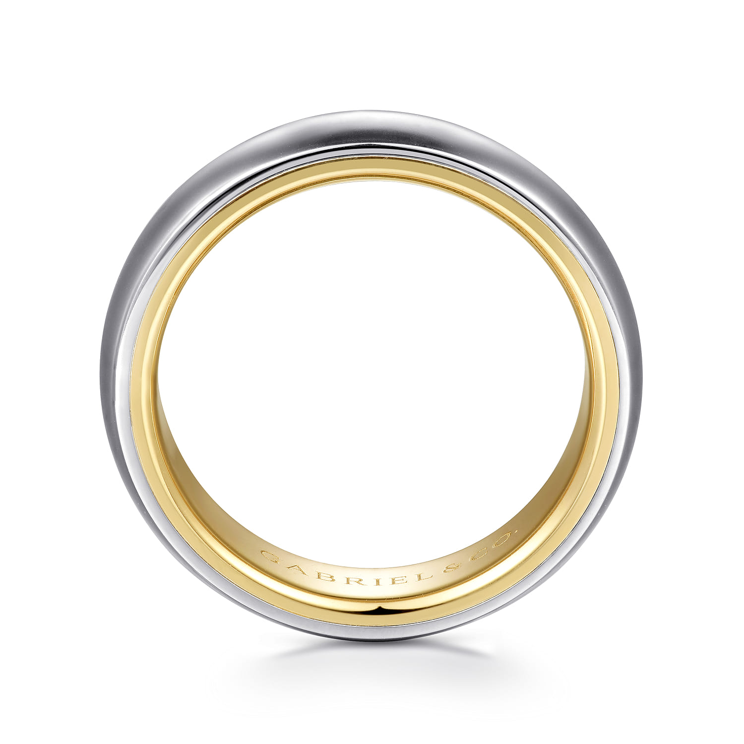 6mm Mens Wedding Band in Sand Blast Finish in 14K White/Yellow Gold, photograph 2