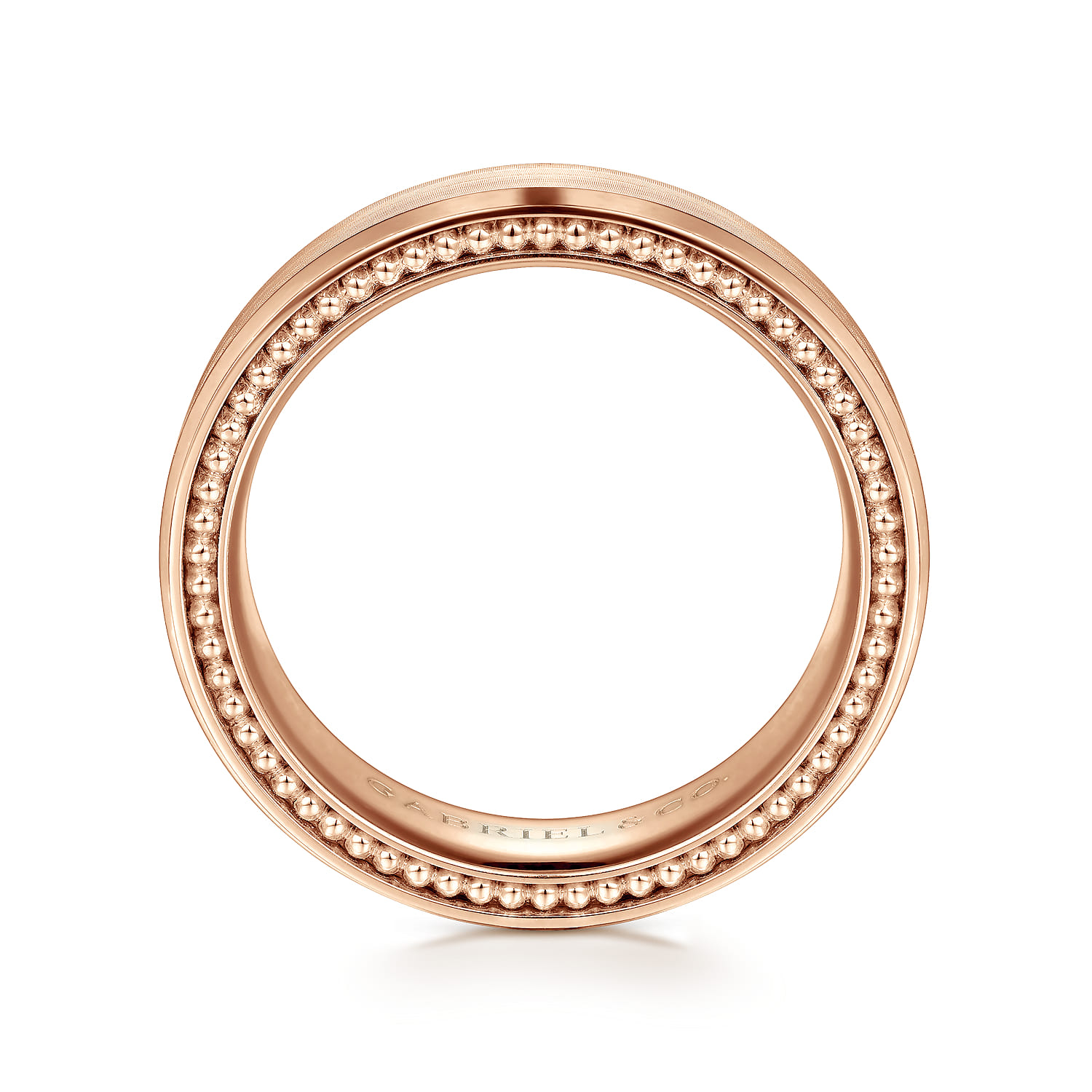6mm Mens Wedding Band in Satin Finish in 14K Rose Gold, photograph 2