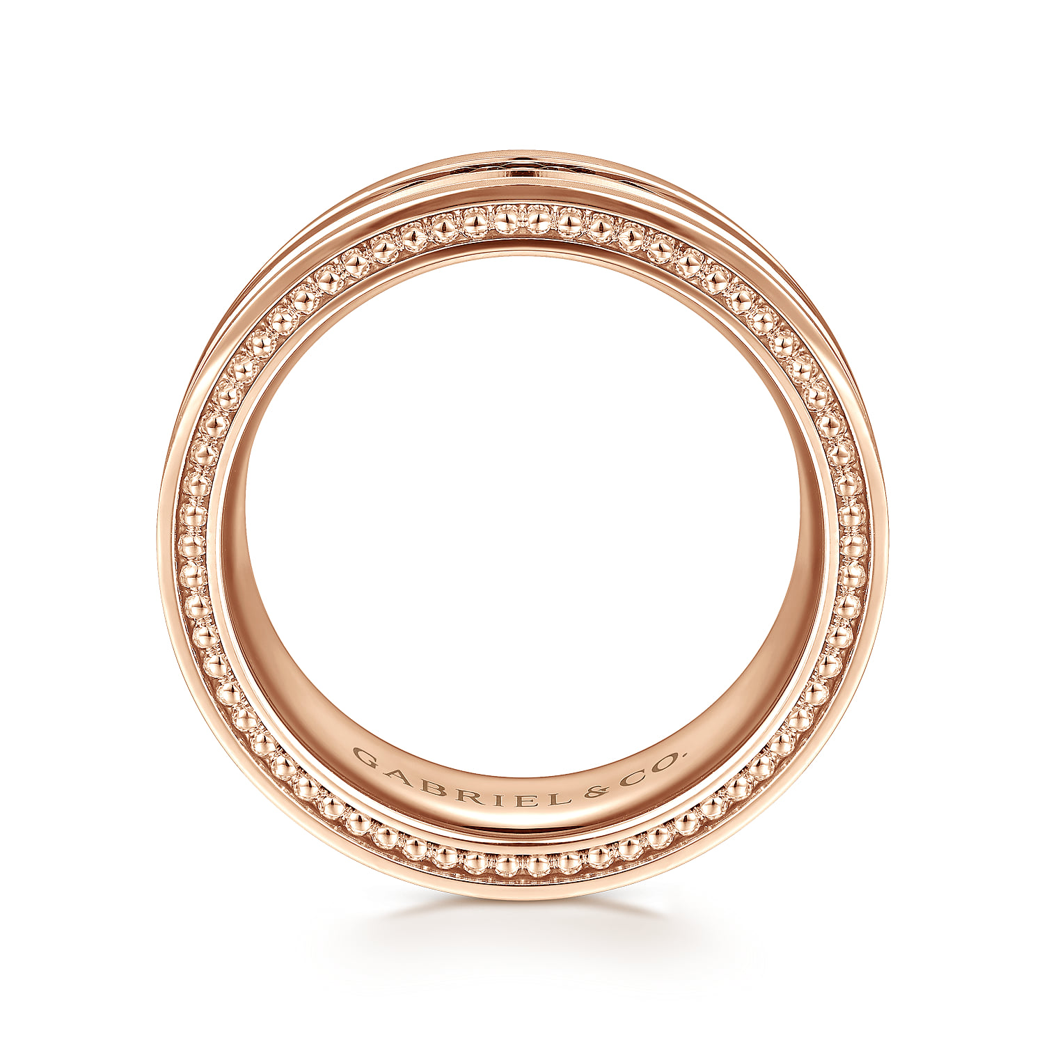 8mm Mens Wedding Band in Satin Finish in 14K Rose Gold, photograph 2