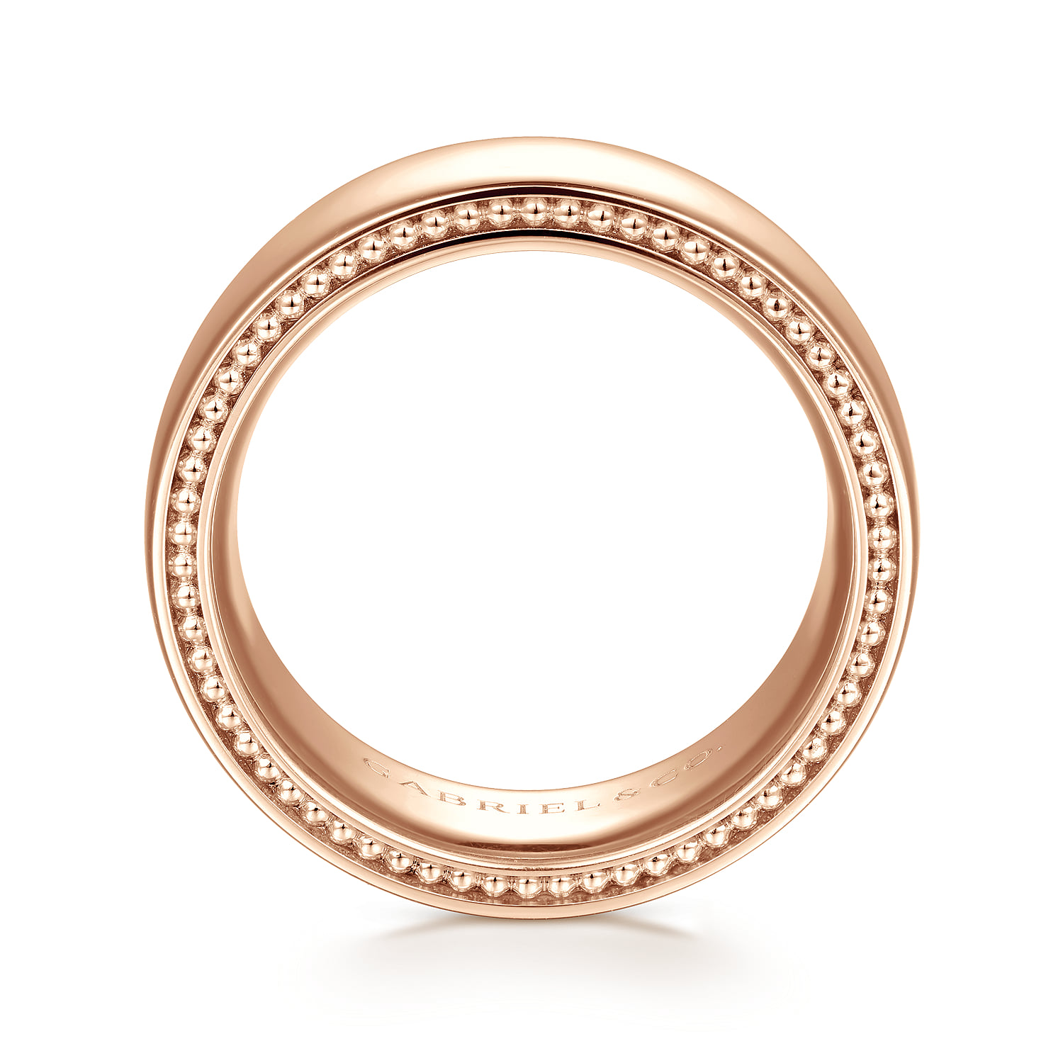 8mm Mens Wedding Band in High Polished Finish in 14K Rose Gold, photograph 2