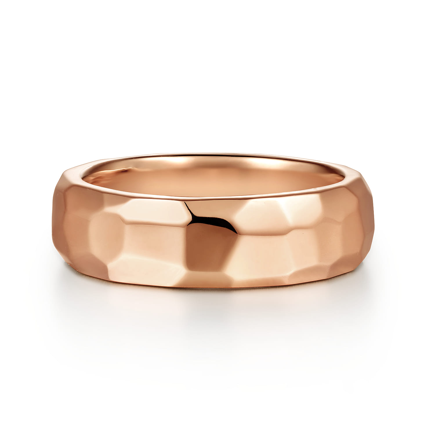 7mm Mens Wedding Band in High Polished Finish in 14K Rose Gold