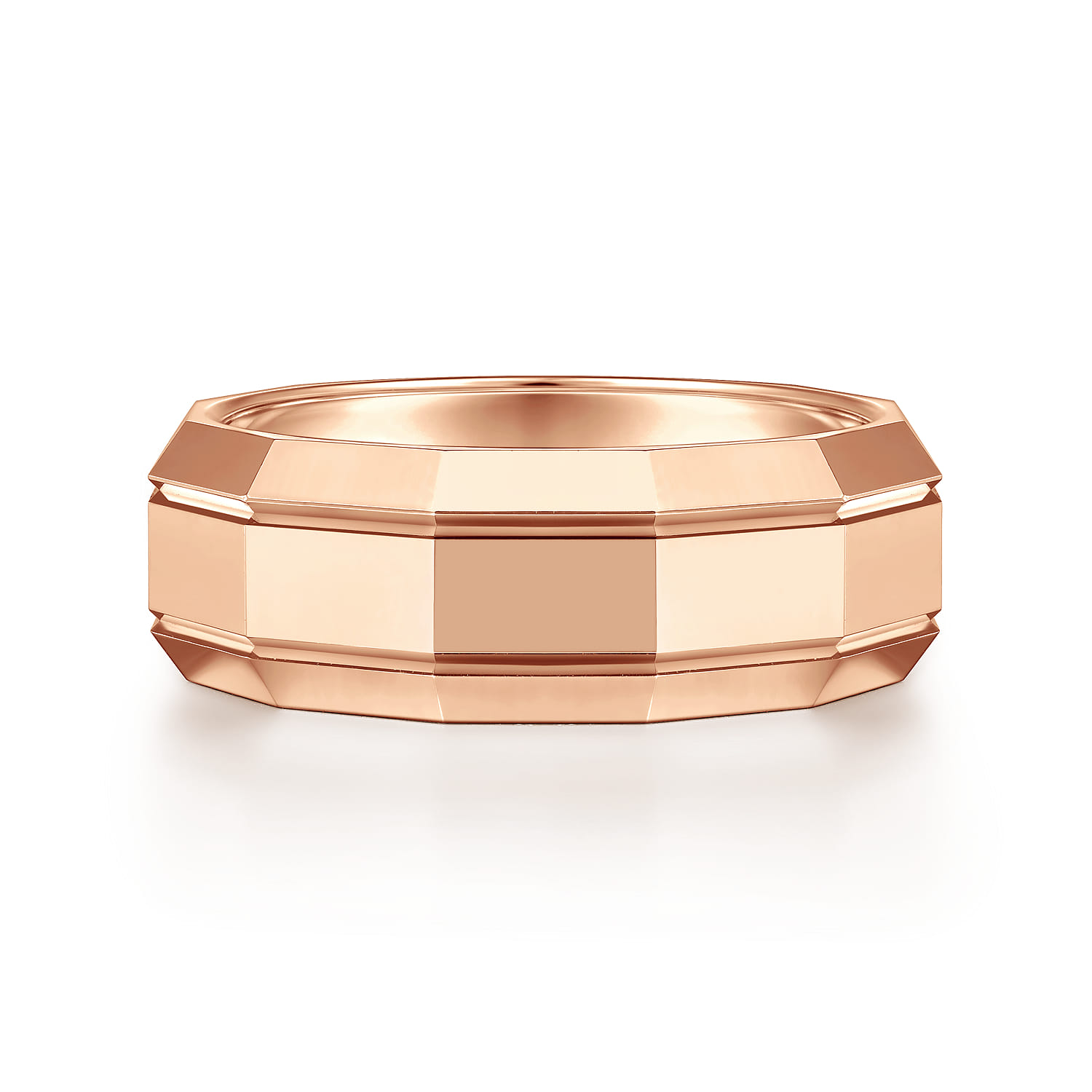 8mm - Angular Men's Wedding Band in High Polished Finish