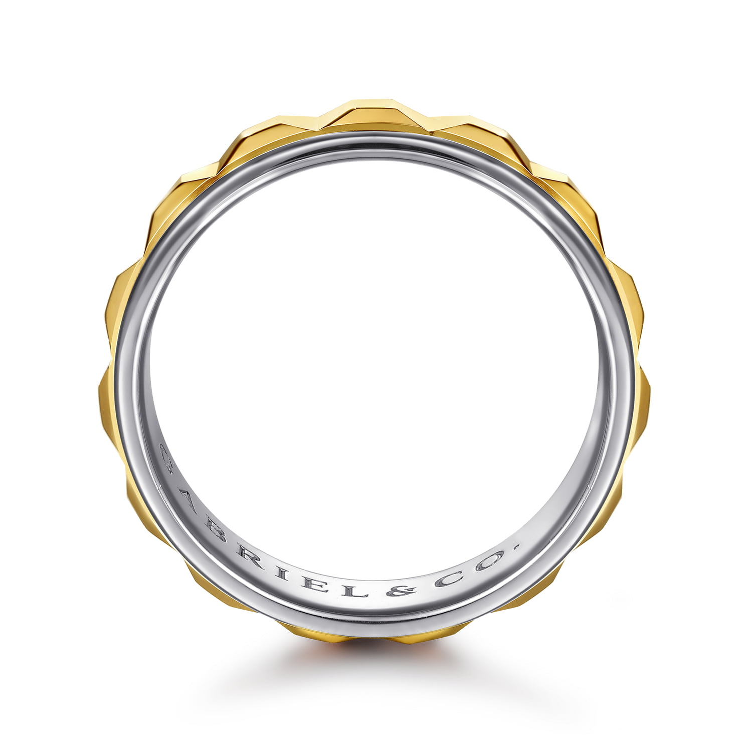 Plain Men's Wedding Band in 14K White/Yellow Gold, photograph 2