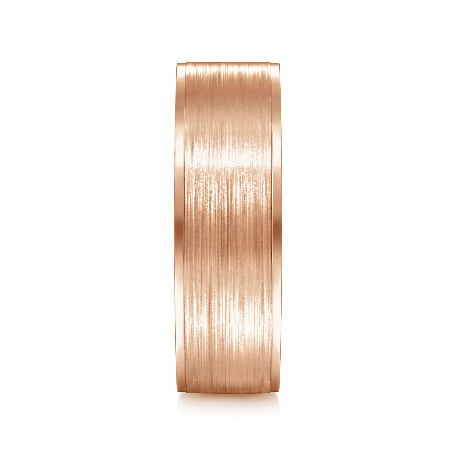 7mm - Men's Wedding Band in Satin Finish in 14K Rose Gold, photograph 4