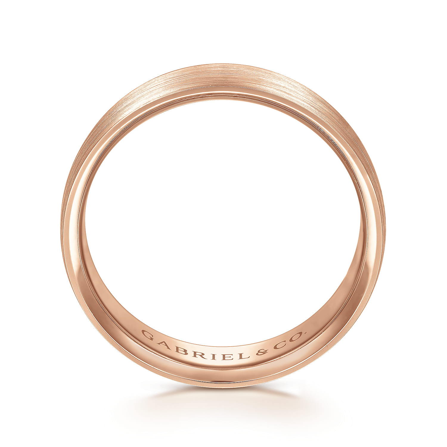 6mm - Men's Wedding Band in Satin Finish in 14K Rose Gold, photograph 2