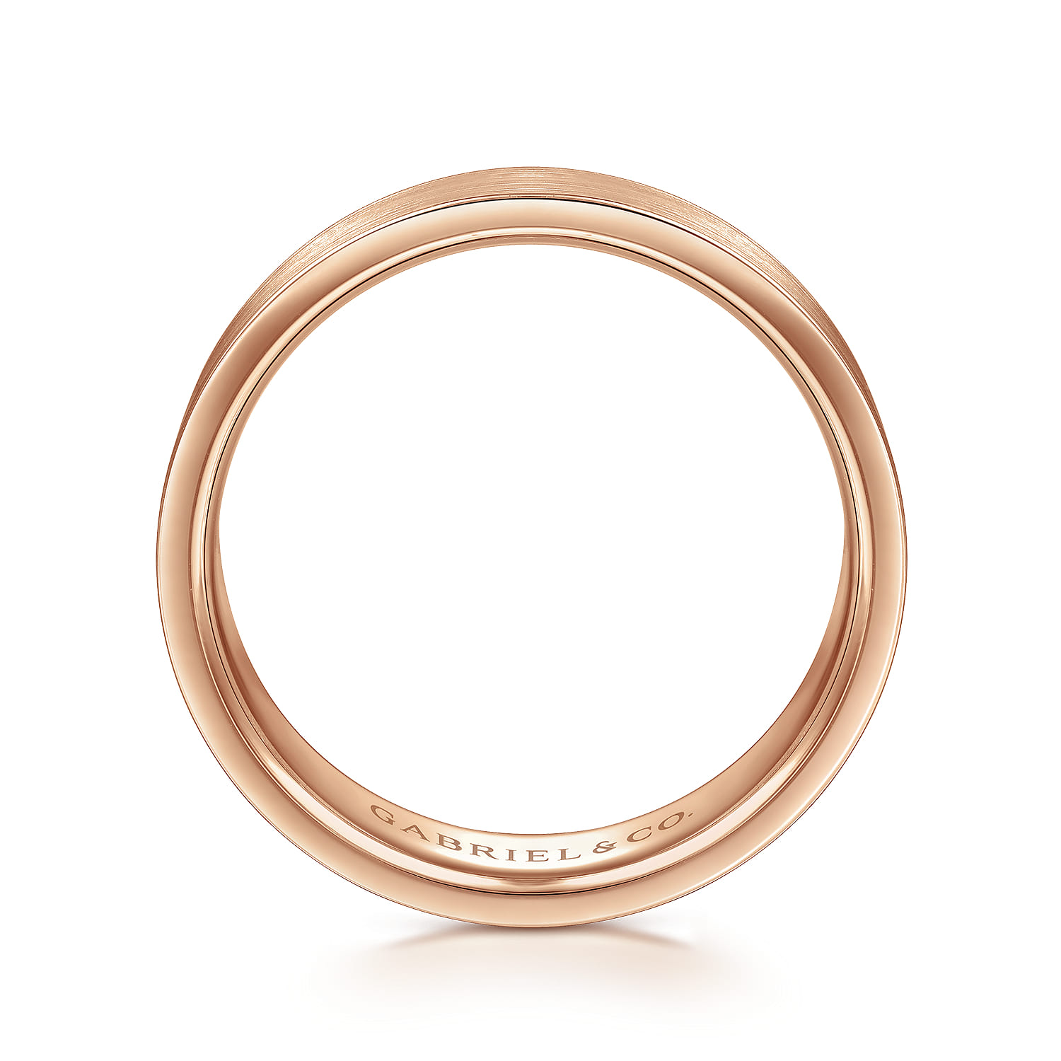 6mm - Flat Men's Wedding Band in Satin Finish in 14K Rose Gold, photograph 2