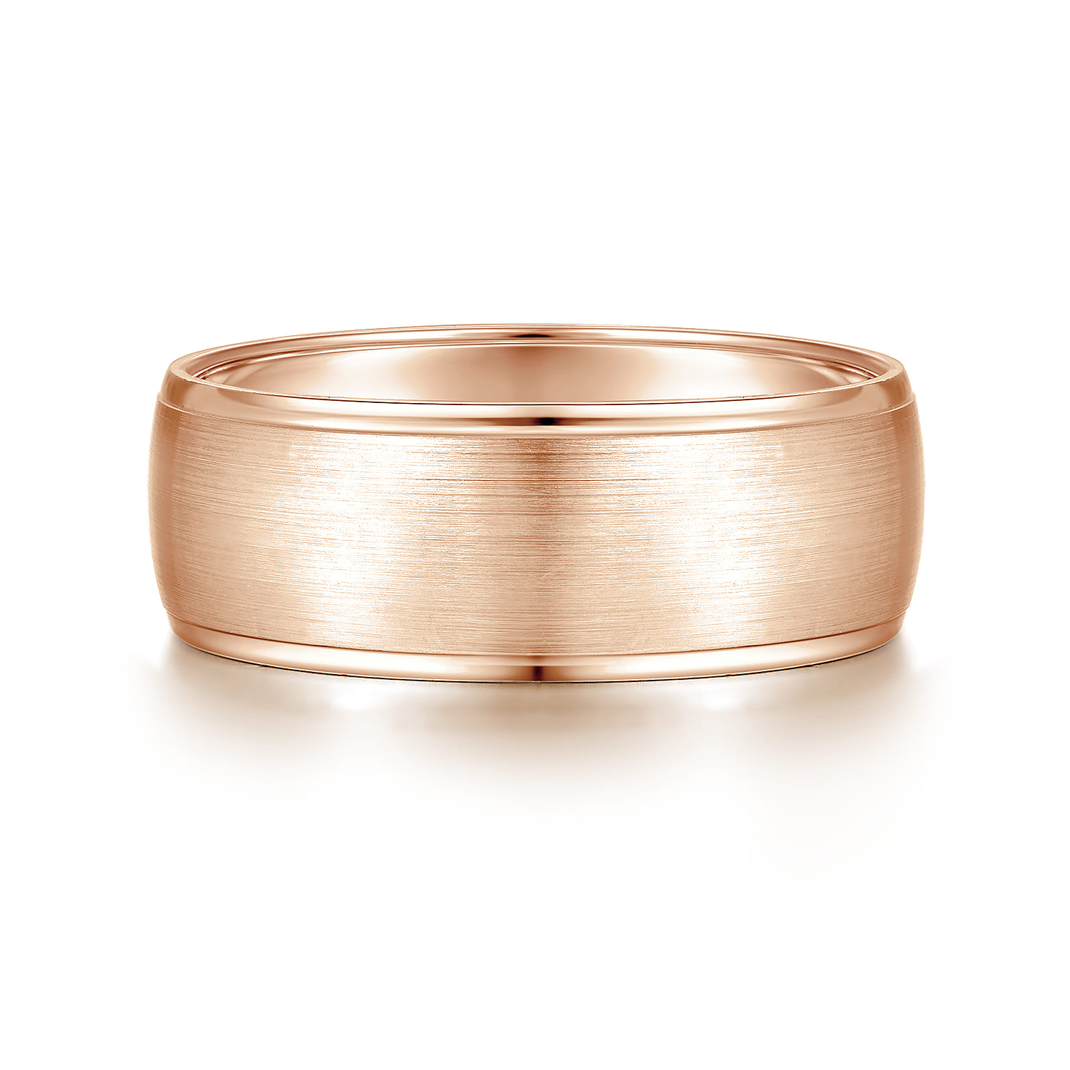 8mm - Men's Wedding Band in Satin Finish in 14K Rose Gold