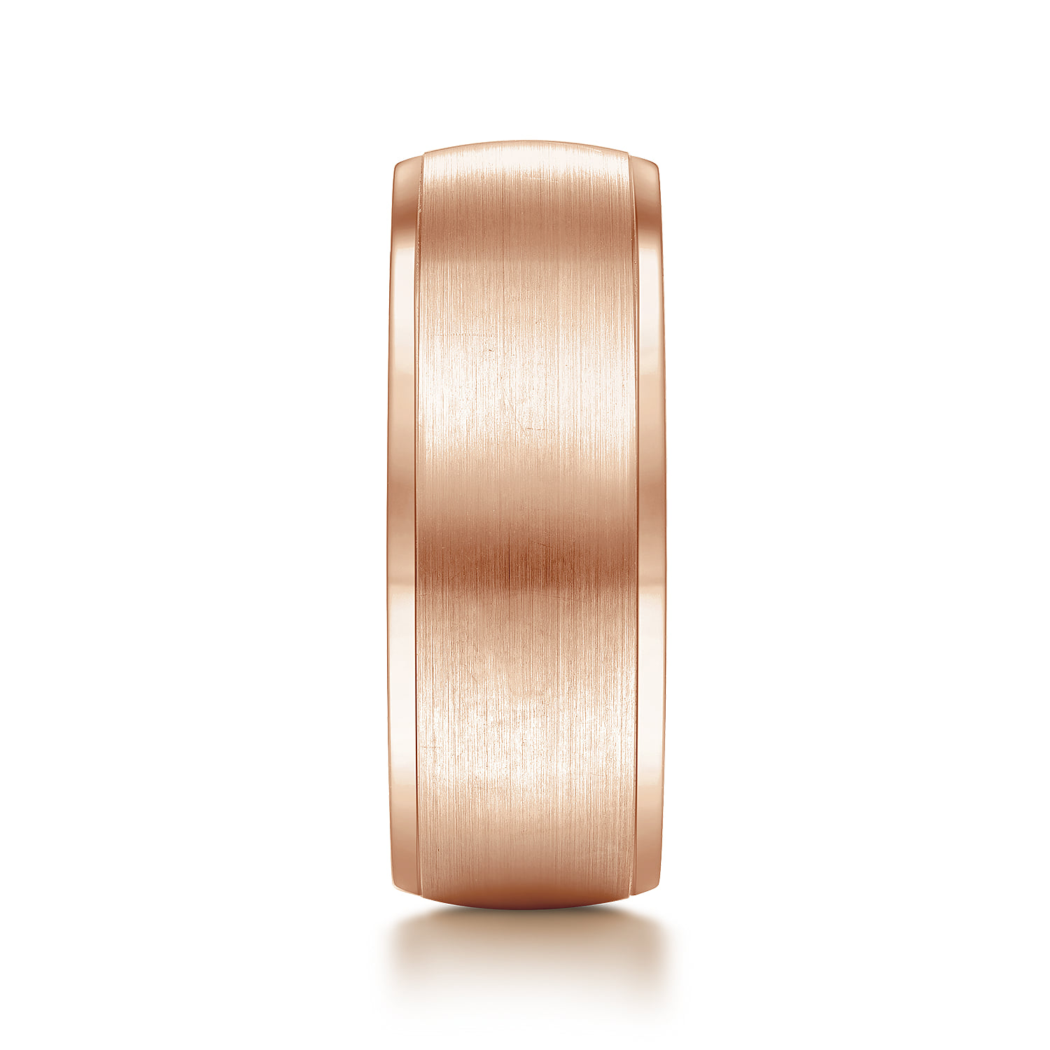 8mm - Men's Wedding Band in Satin Finish in 14K Rose Gold, photograph 4
