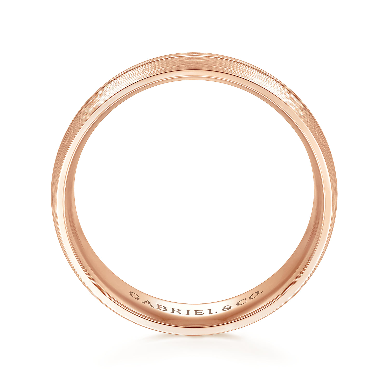 6mm - Men's Wedding Band in Satin Finish in 14K Rose Gold, photograph 2
