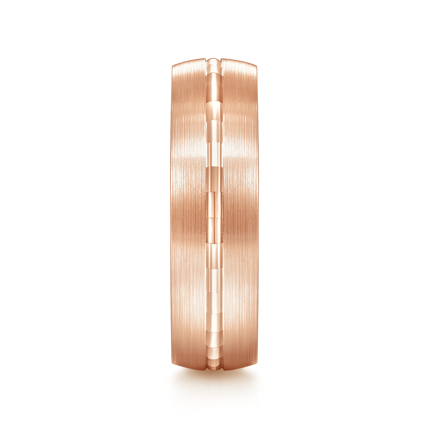 6mm - Men's Wedding Band in Satin Finish in 14K Rose Gold, photograph 4