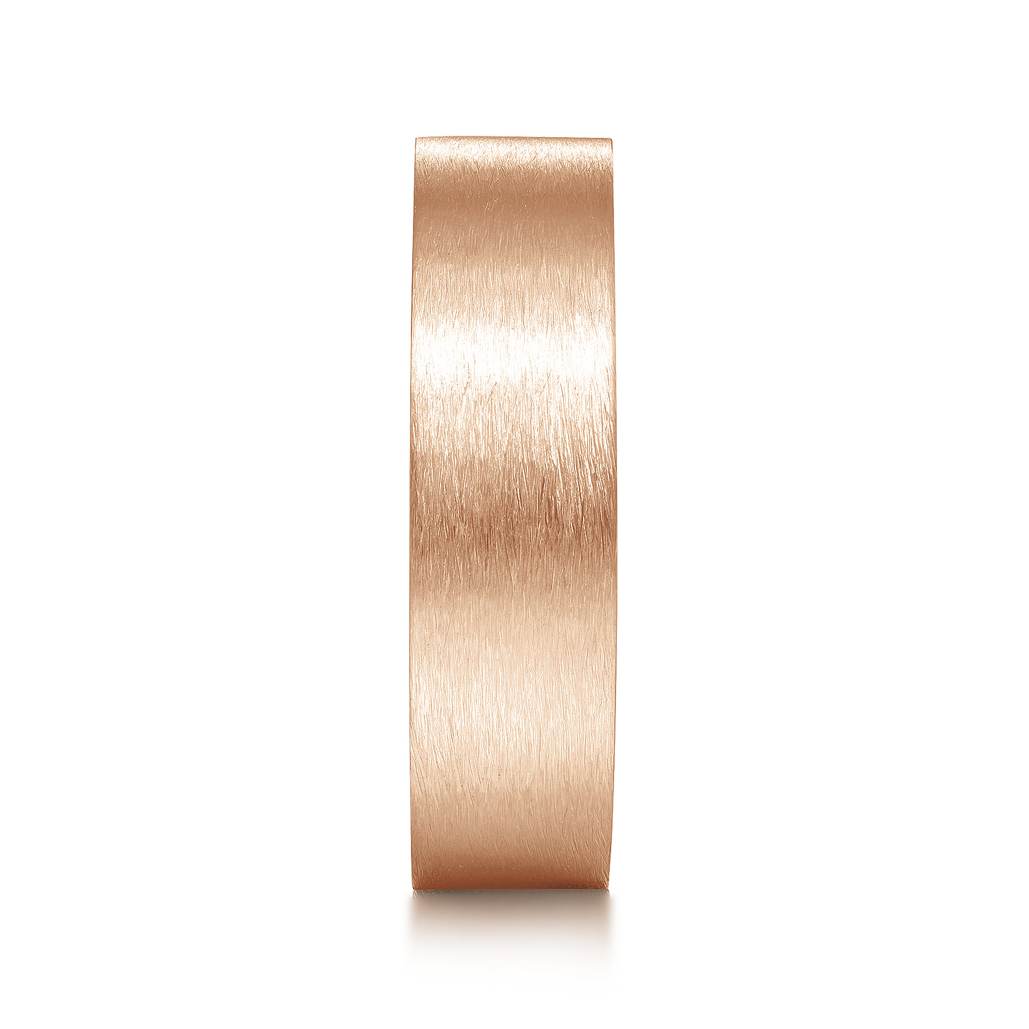 6mm - Men's Wedding Band in Horizontal Brush Finish in 14K Rose Gold, photograph 4
