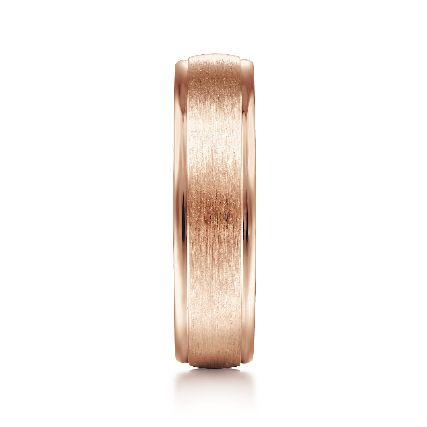 6mm - Men's Wedding Band in Satin Finish in 14K Rose Gold, photograph 4