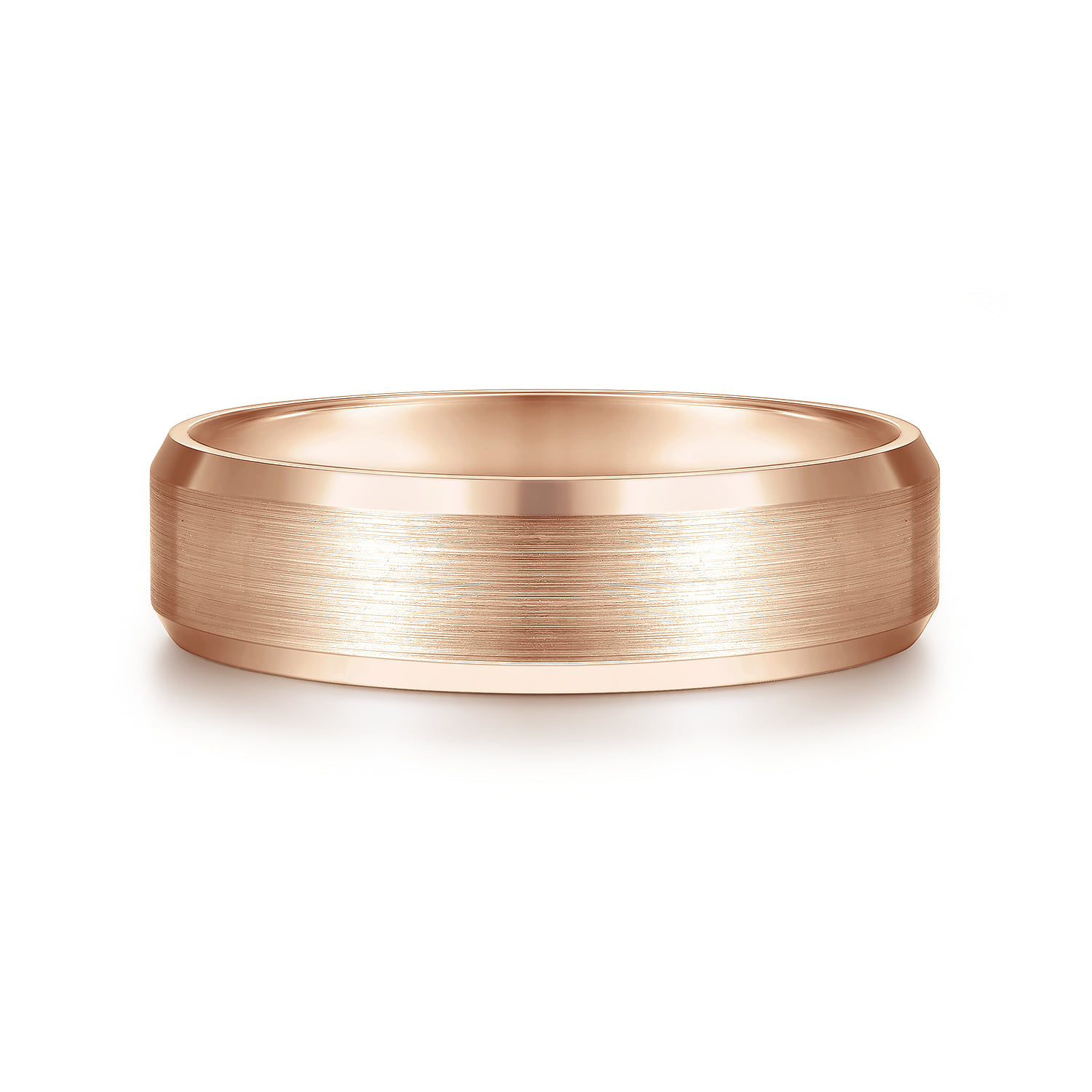 6mm - Satin Finish Men's Wedding Band with Beveled Edge