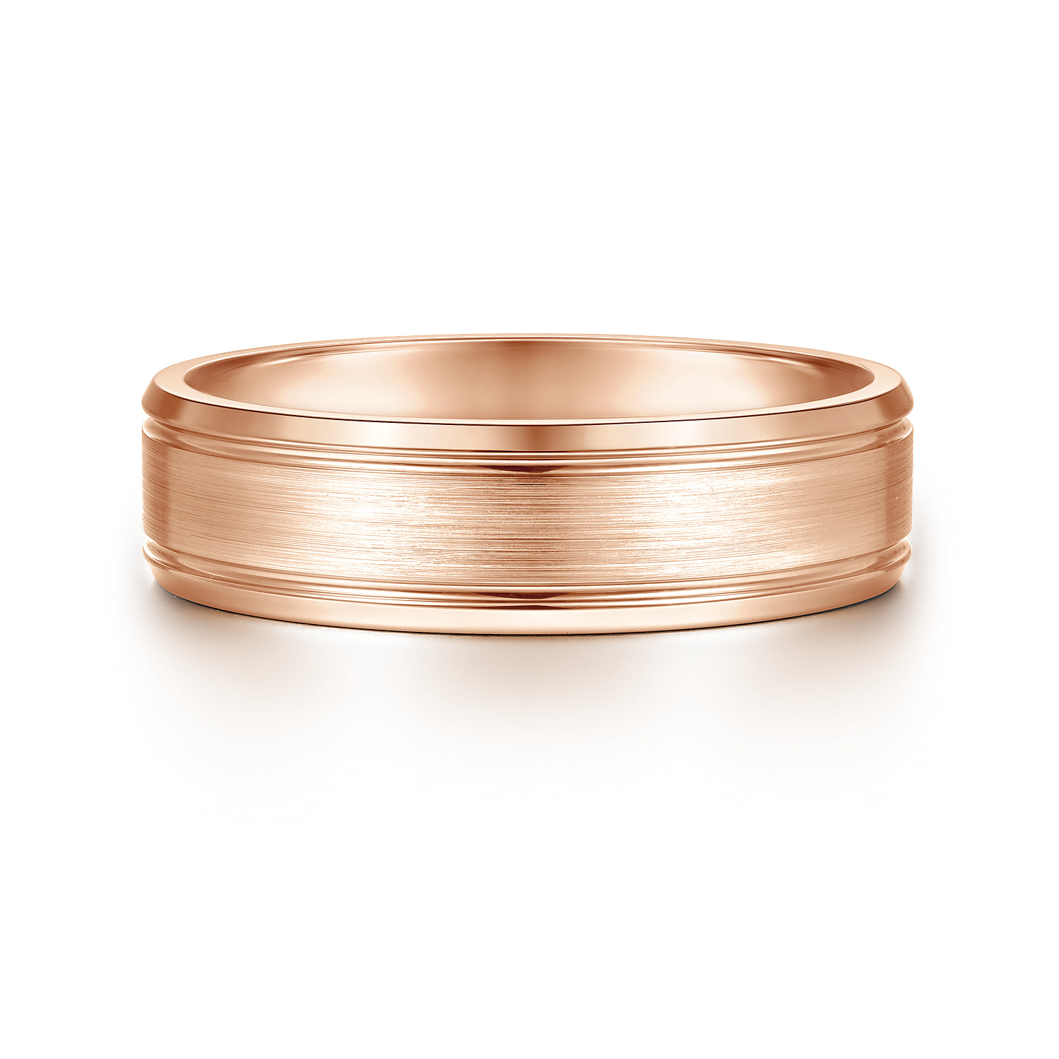 6mm - Men's Wedding Band in Satin Finish in 14K Rose Gold