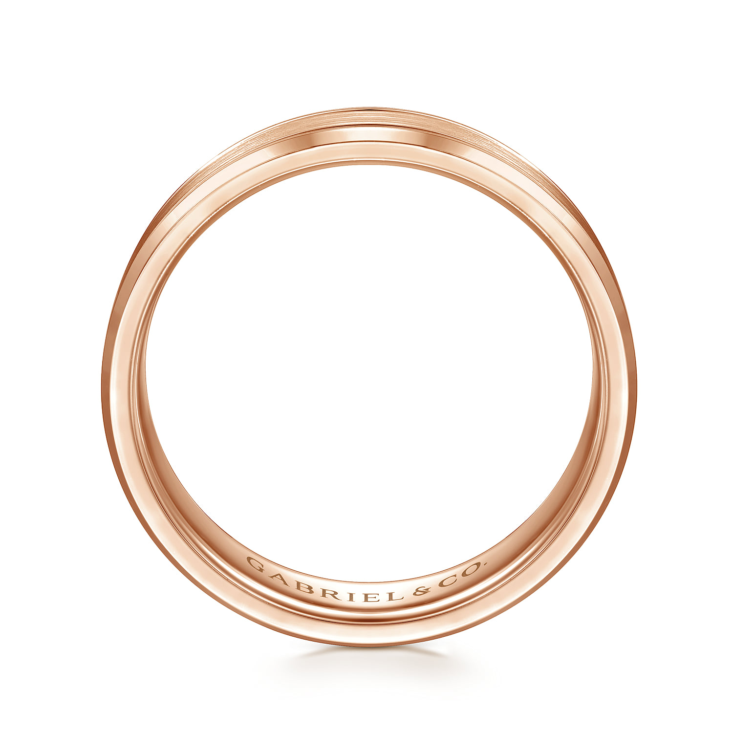 6mm - Men's Wedding Band in Satin Finish in 14K Rose Gold, photograph 2