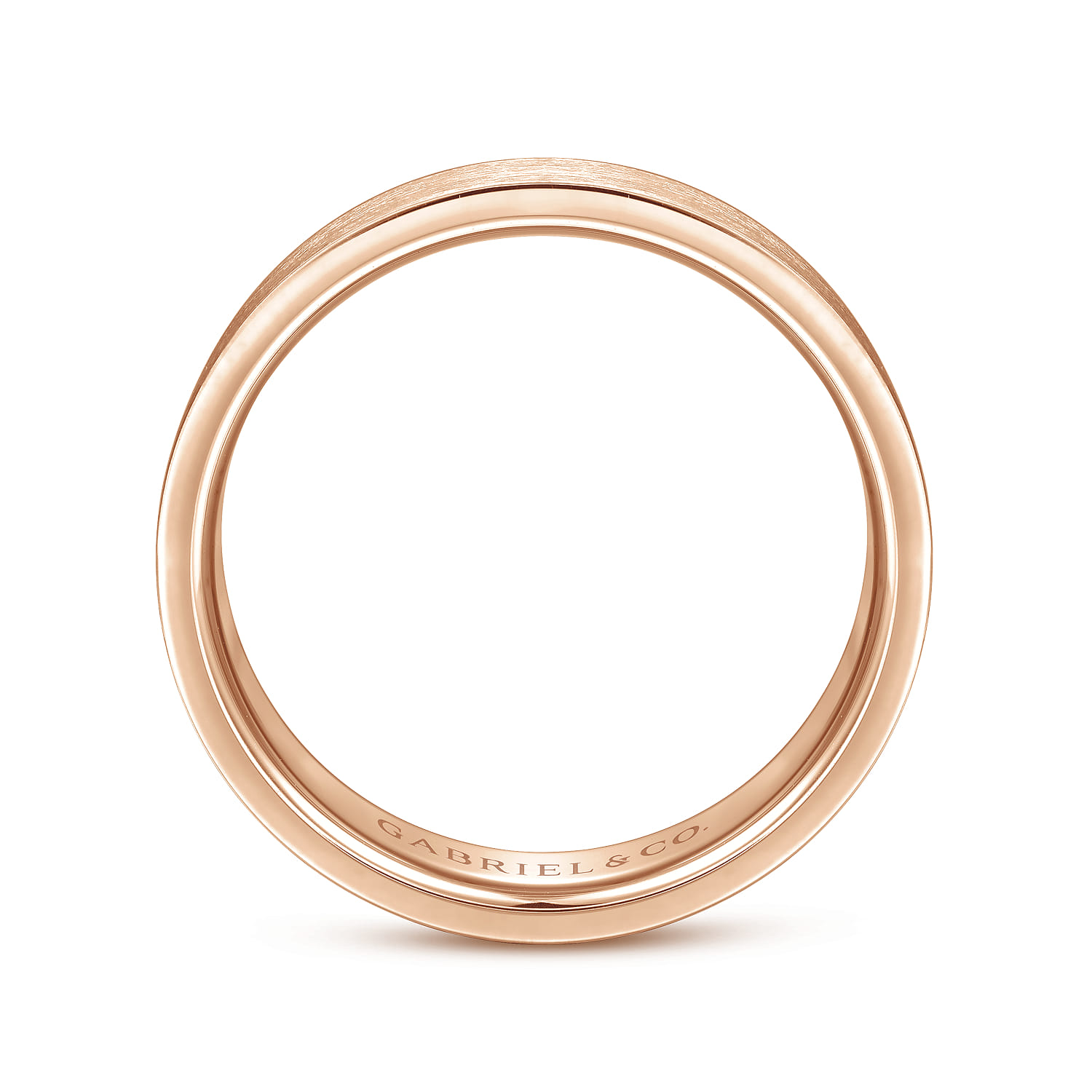 6mm - Brushed Finish Men's Wedding Band in 14K Rose Gold, photograph 2