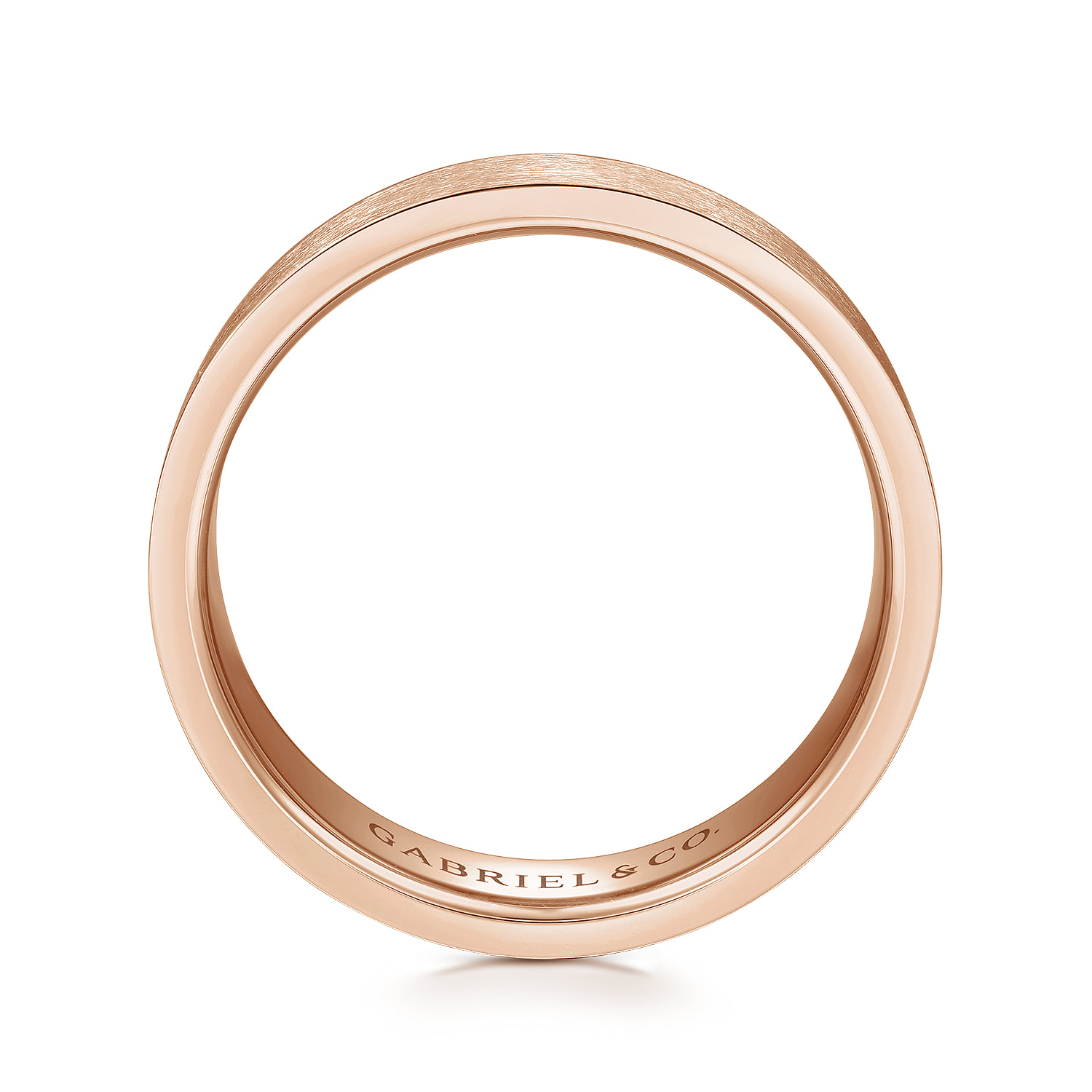 6mm - Men's Wedding Band in Brushed Finish in 14K Rose Gold, photograph 2