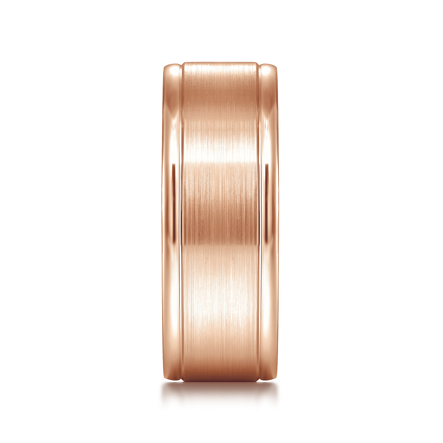 8mm - Men's Wedding Band in Satin Finish in 14K Rose Gold, photograph 4