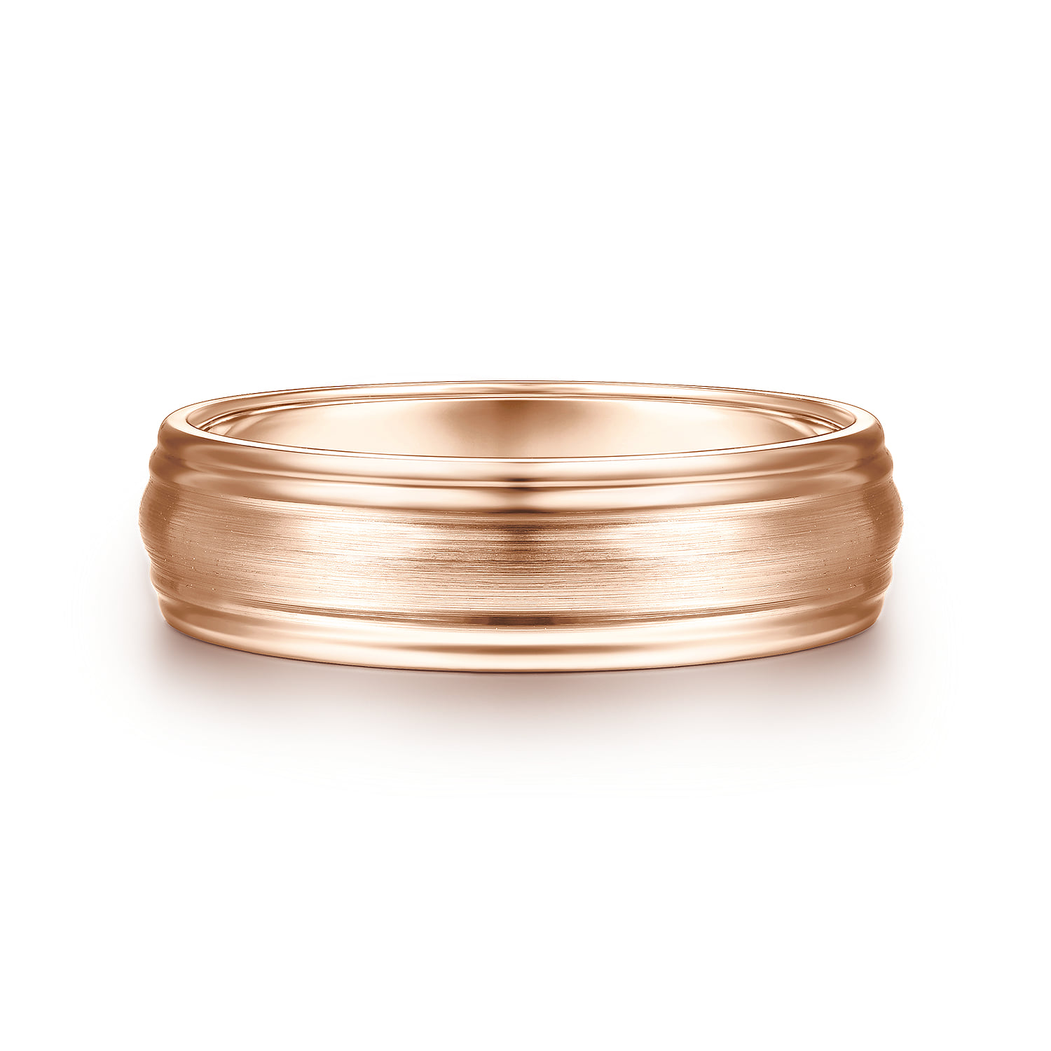 6mm - Carved Men's Wedding Band in Satin Finish