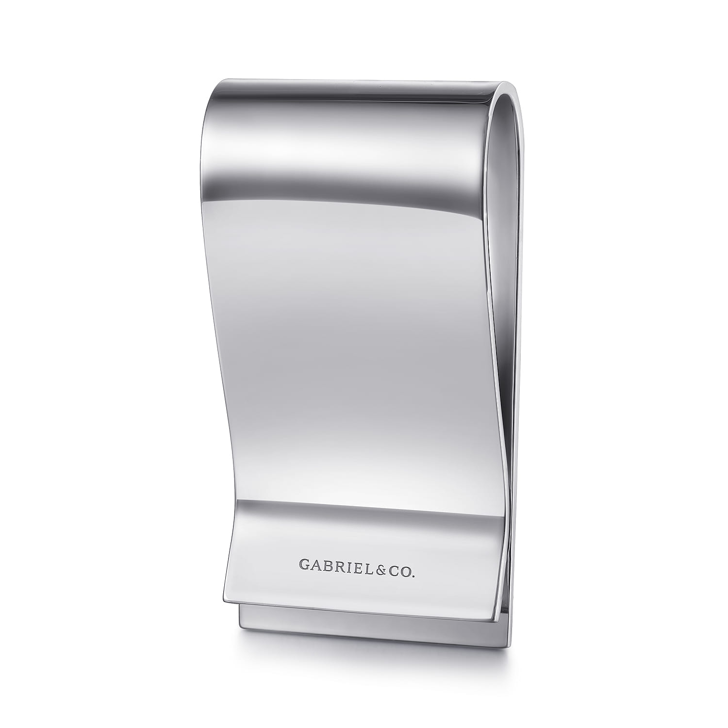 Money Clip with Titanium Square Inlay in Sterling Silver, photograph 2