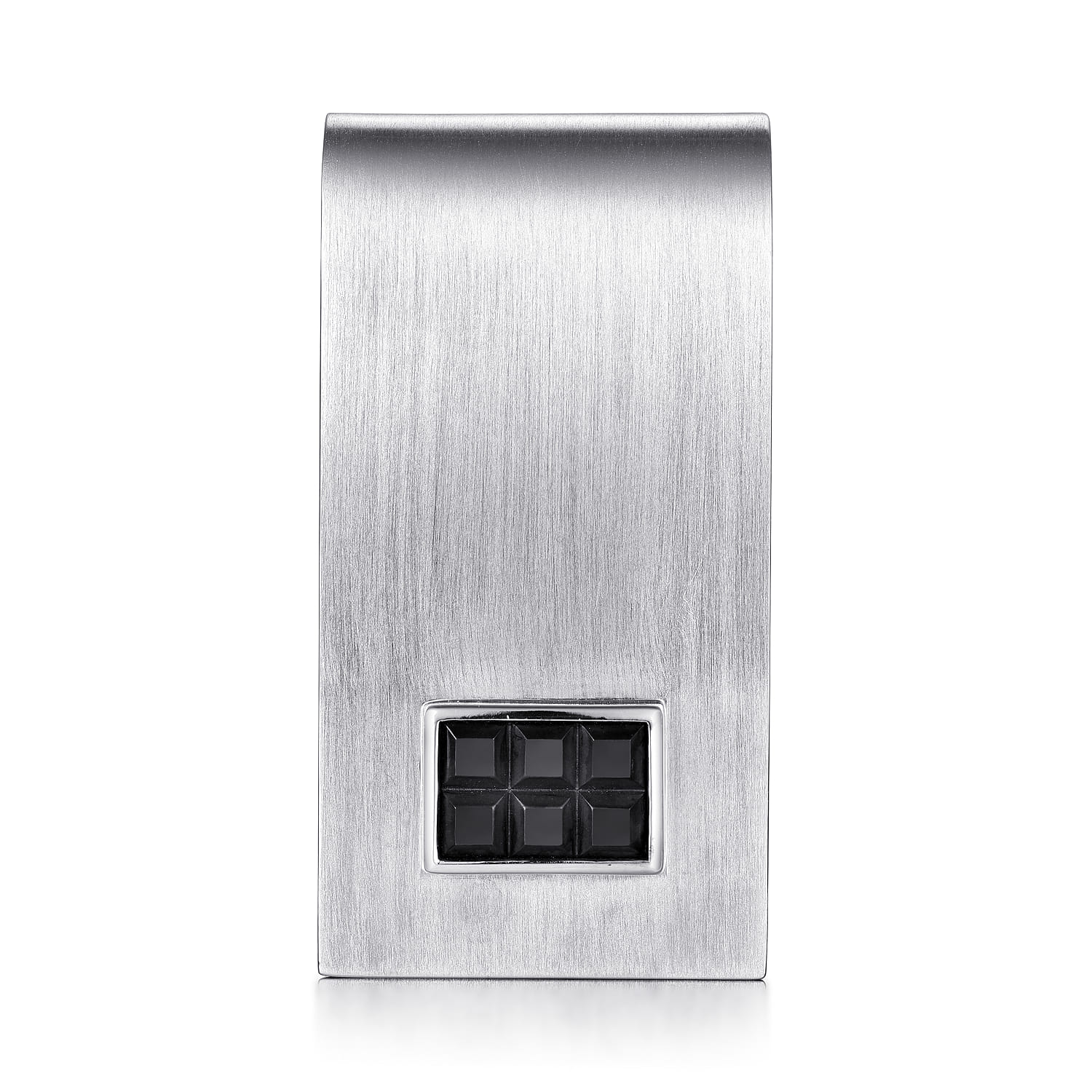 Money Clip with Titanium Square Inlay in Sterling Silver, photograph 3