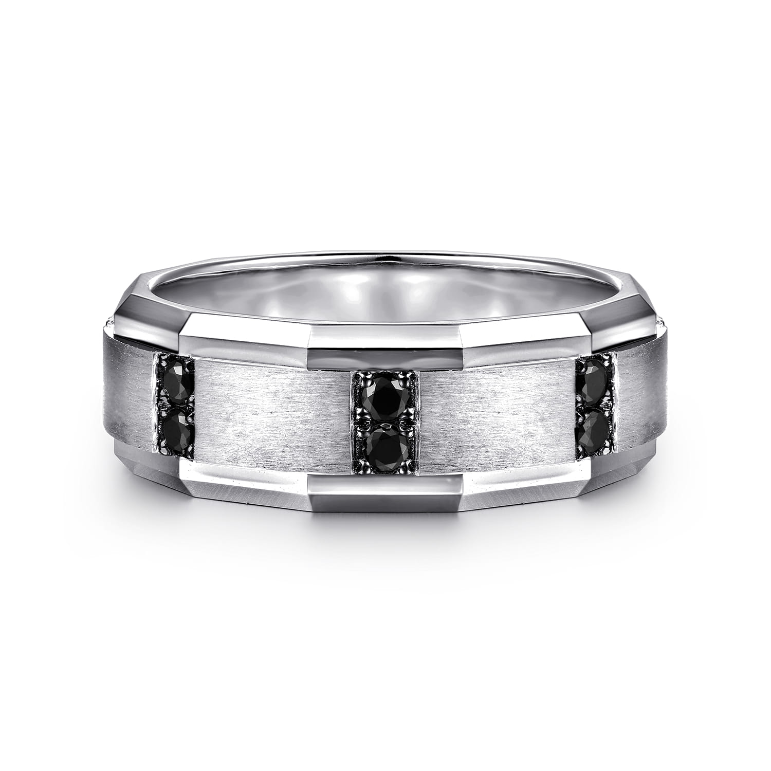 Diamond and Black Diamond Mens Ring