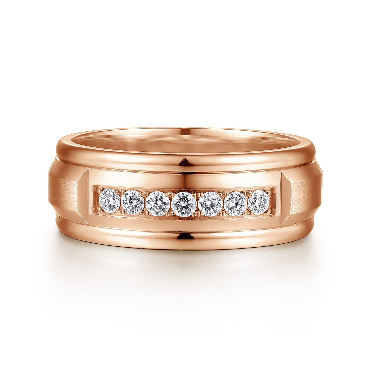 Diamond Men's Wedding Ring in Satin Finish