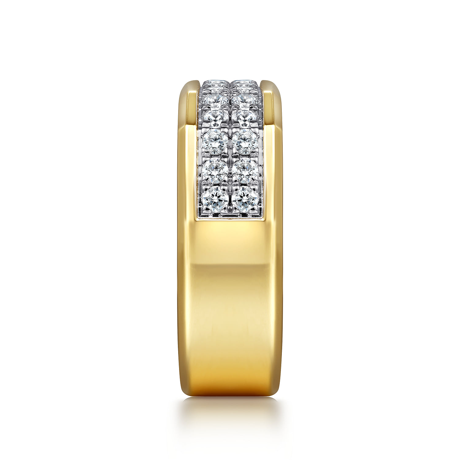 Diamond Mens Ring in High Polish Finish in 14K Yellow Gold, photograph 4