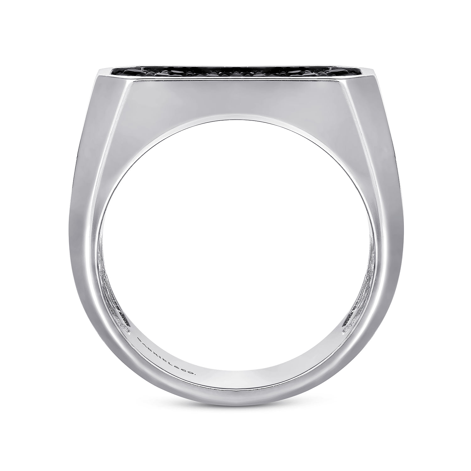 Black Spinel Pave Men's Ring in Sterling Silver, photograph 2