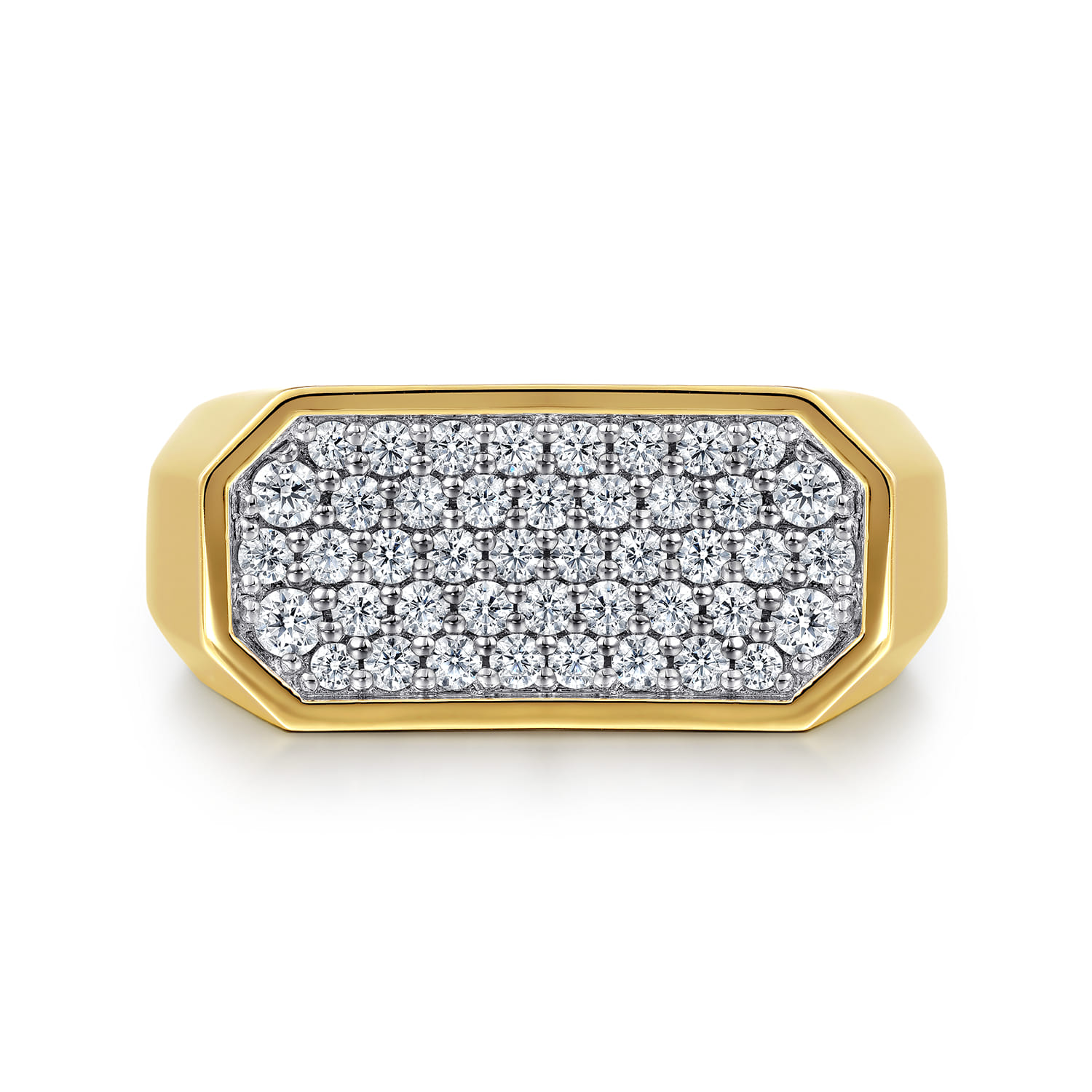 Diamond Pave Men's Ring in High Polish Finish