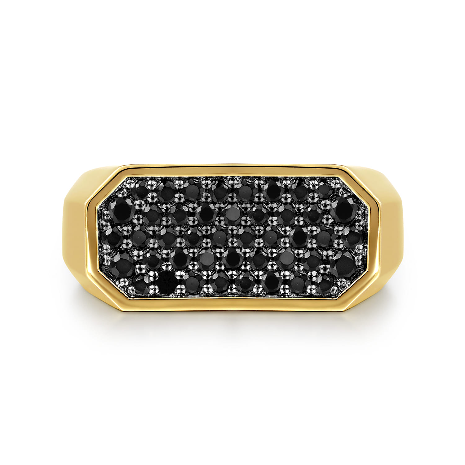 Black Diamond Pave Men's Ring in High Polish Finish