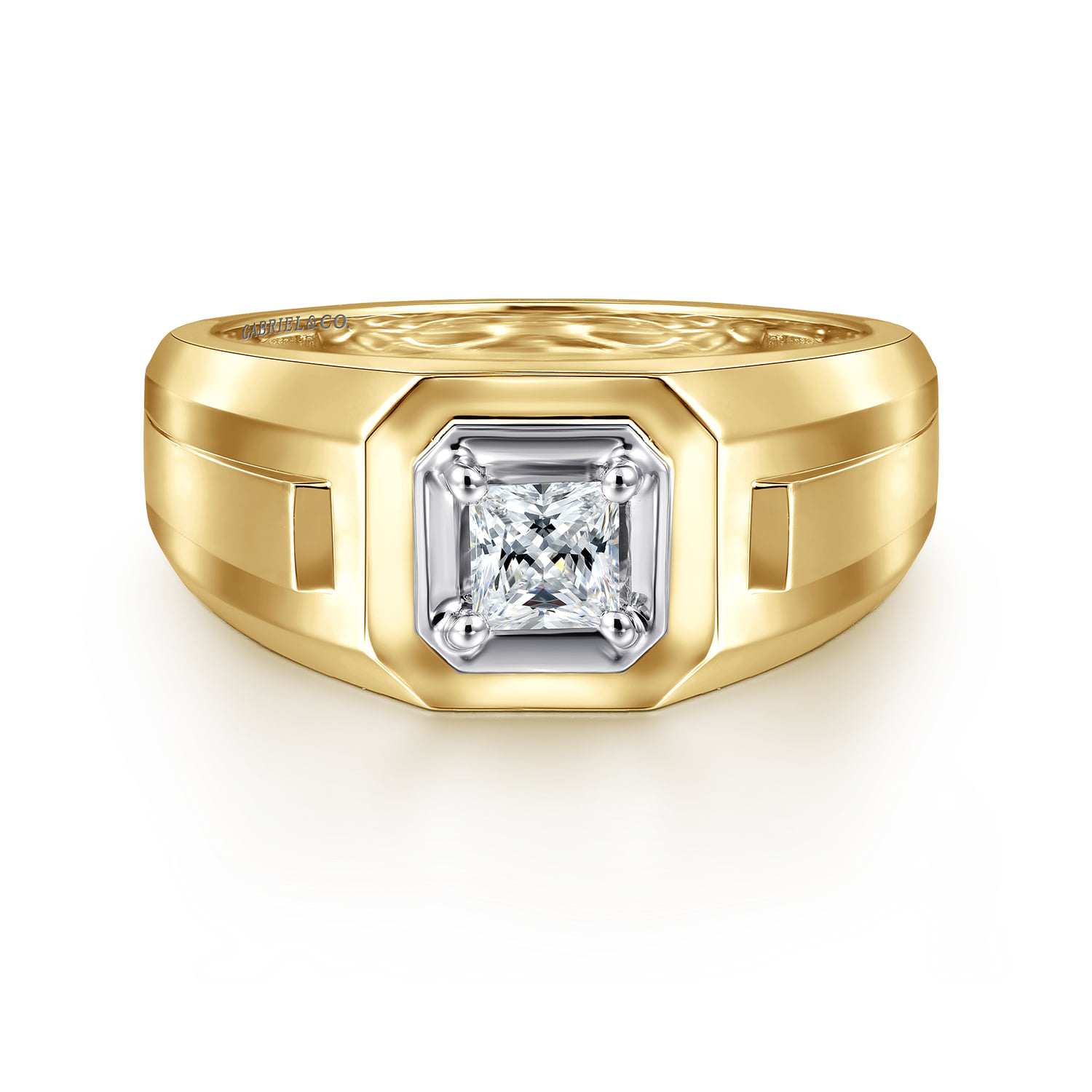 Mens Engagement Ring in High Polish Finish