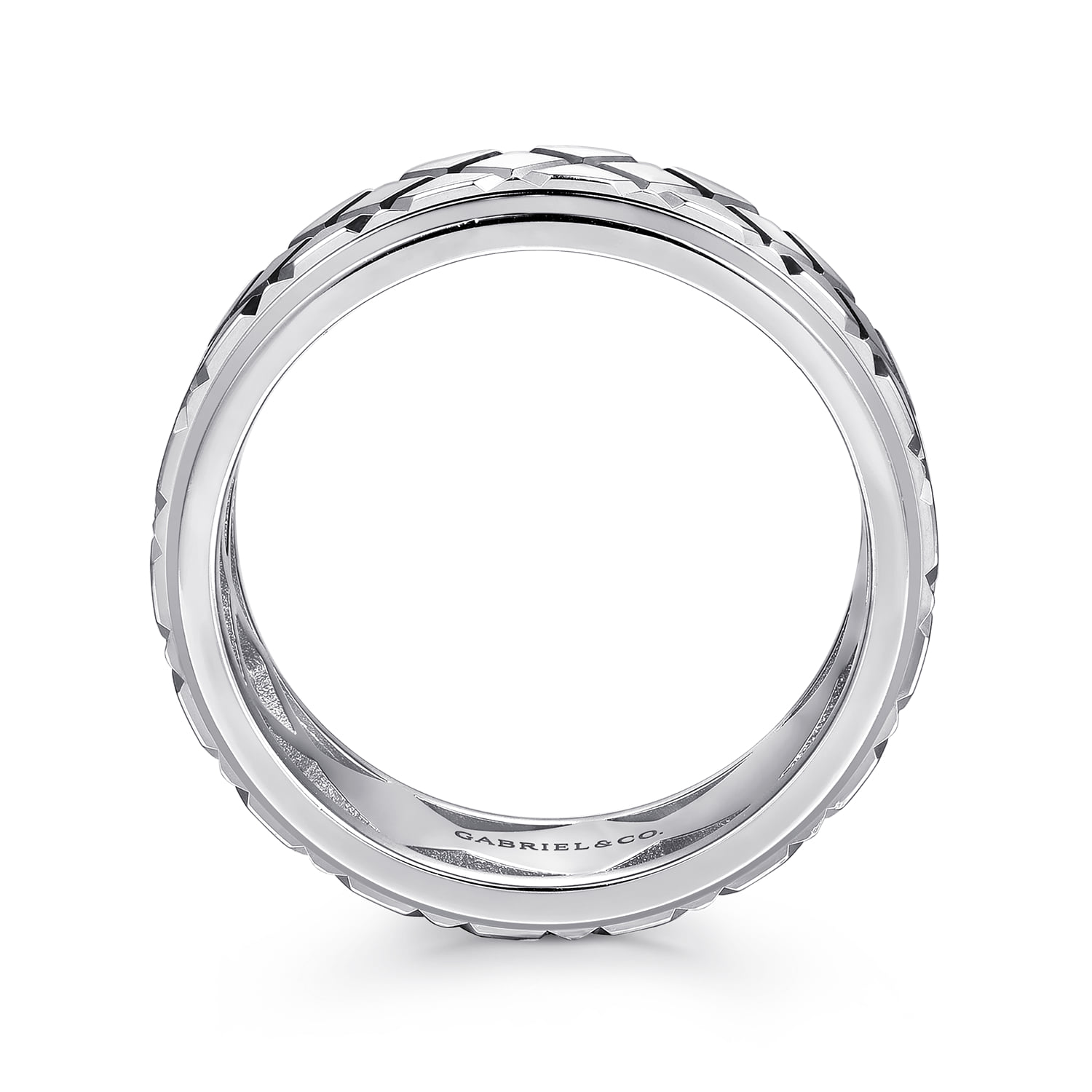 8mm Square Mens Ring in High Polished Finish in Sterling Silver, photograph 2