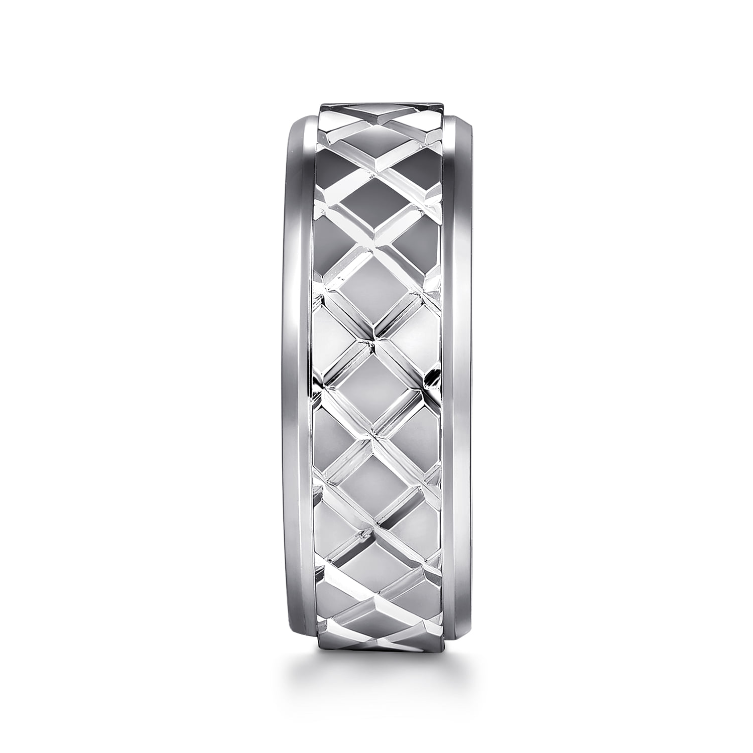 8mm Square Mens Ring in High Polished Finish in Sterling Silver, photograph 4