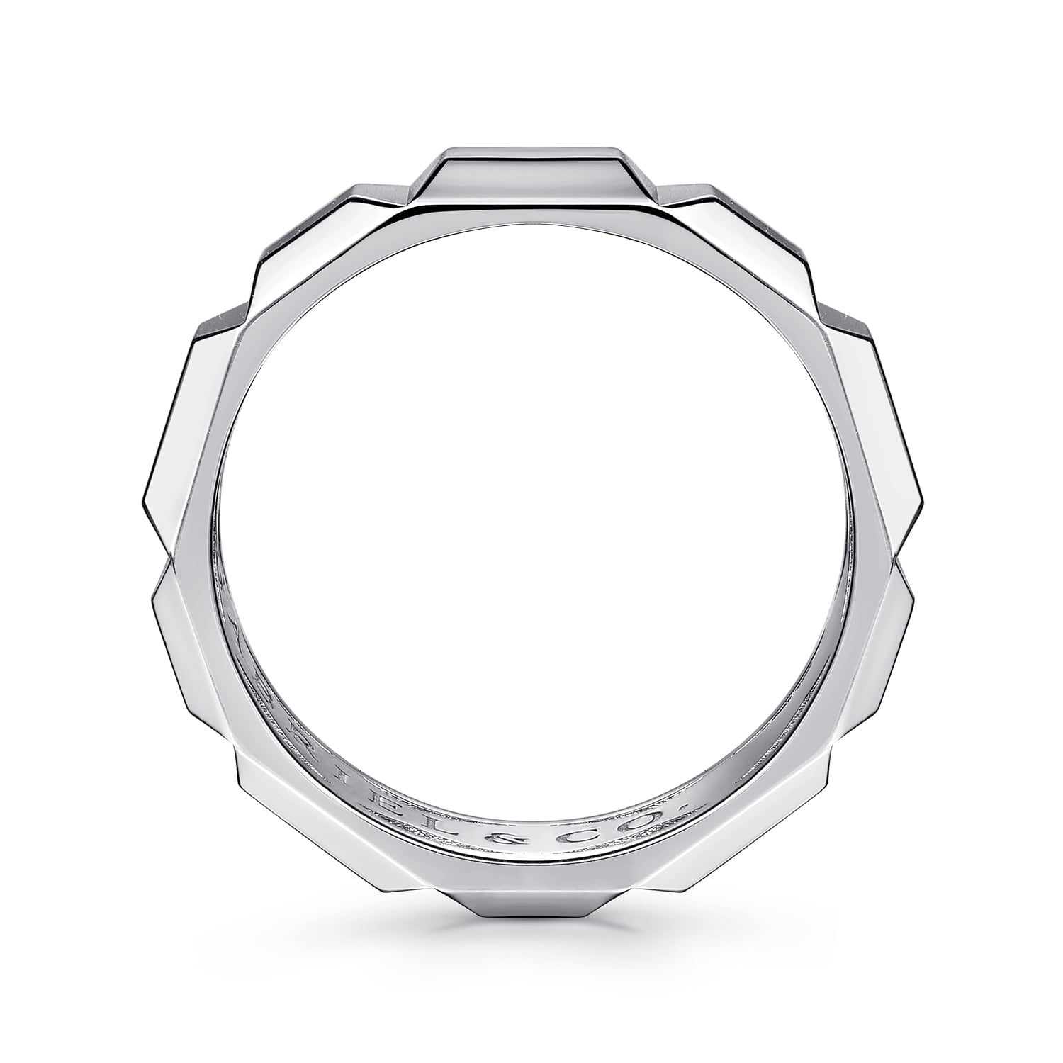 6mm Square Mens Ring in High Polished Finish in Sterling Silver, photograph 2