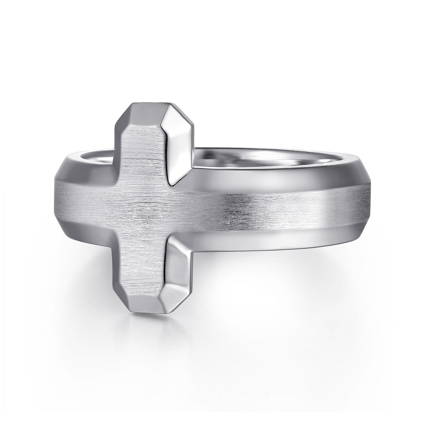 Cross Men's Faceted Ring