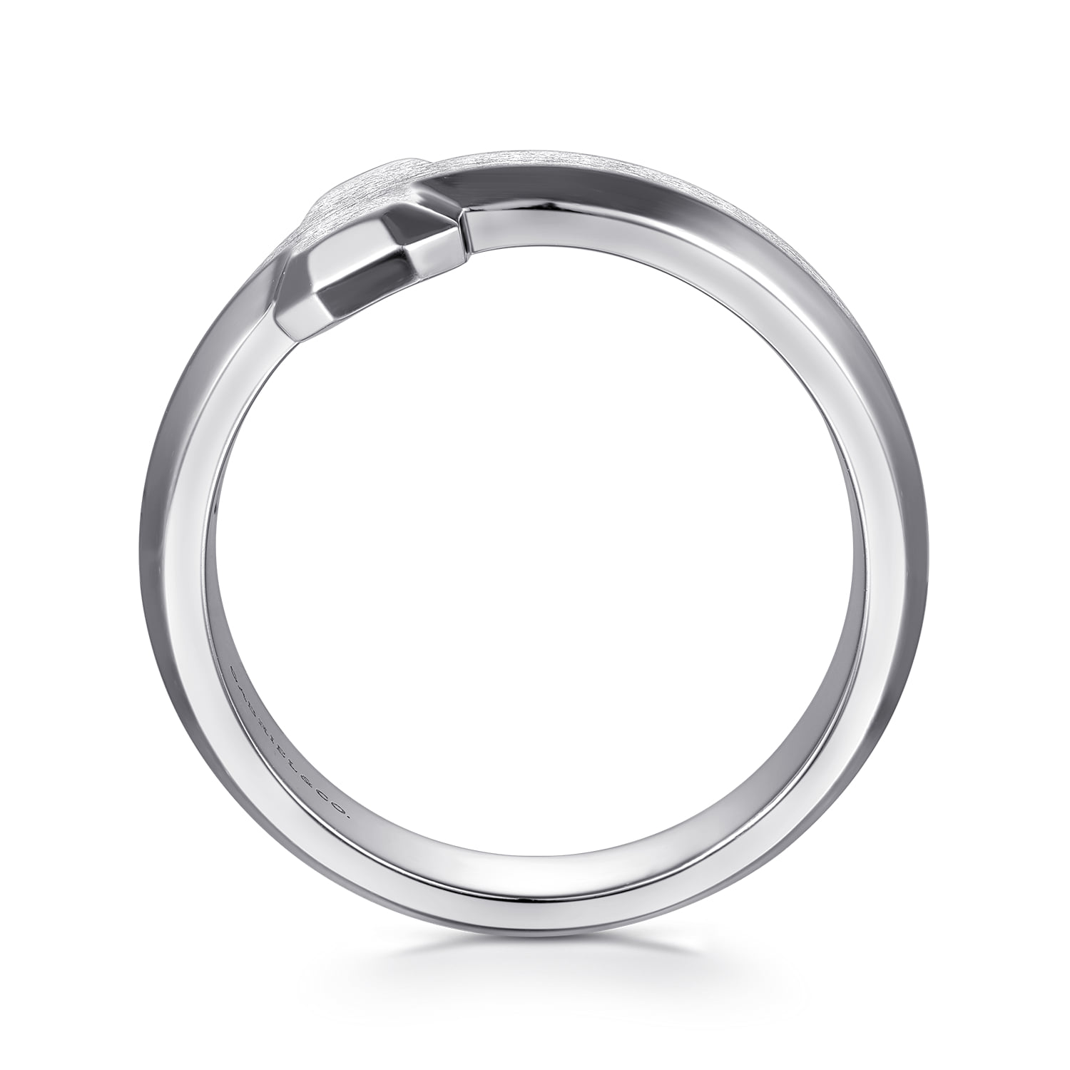 Cross Men's Faceted Ring in Sterling Silver, photograph 2