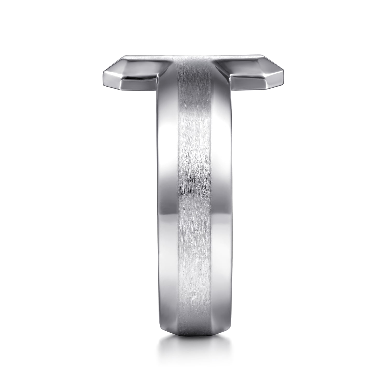Cross Men's Faceted Ring in Sterling Silver, photograph 4