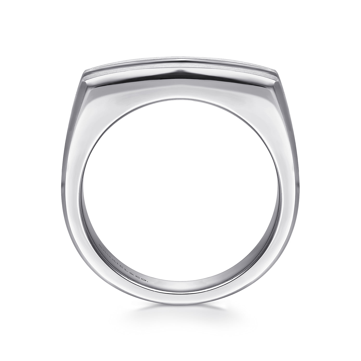 Angular Diamond Ring in Satin Finish in 14K White Gold, photograph 2