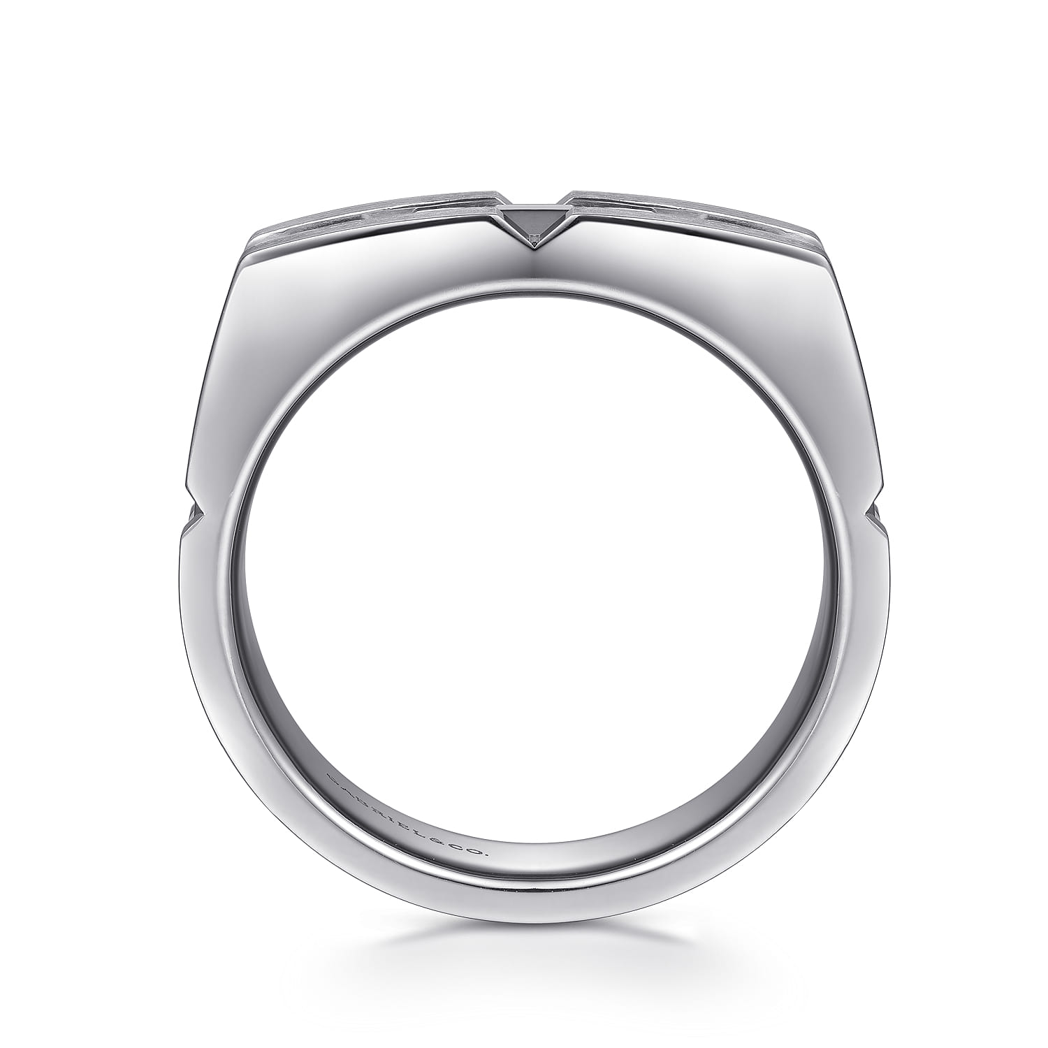 Geometric Wide Band in Sterling Silver, photograph 2