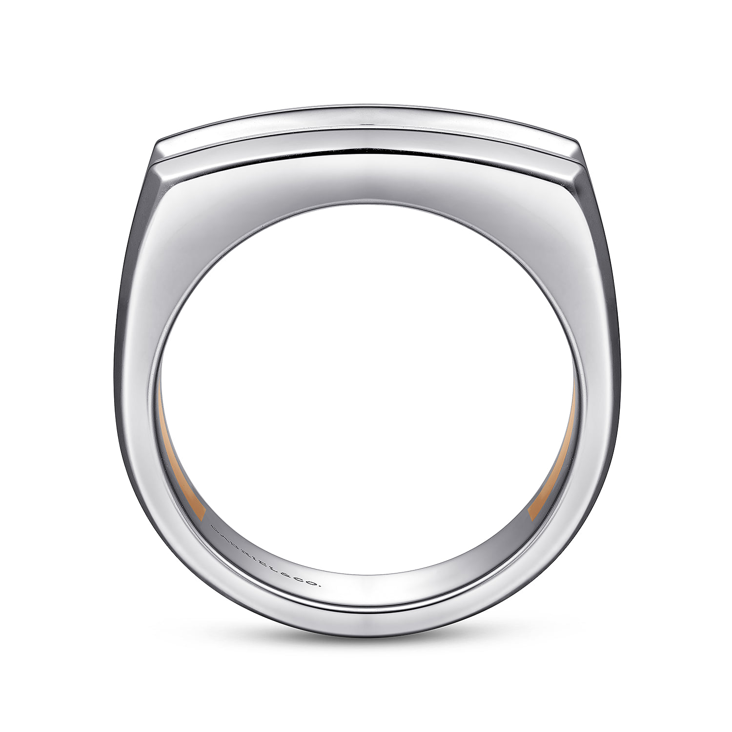 Faceted Ring in High Polished Finish in 14K White/Rose Gold, photograph 2