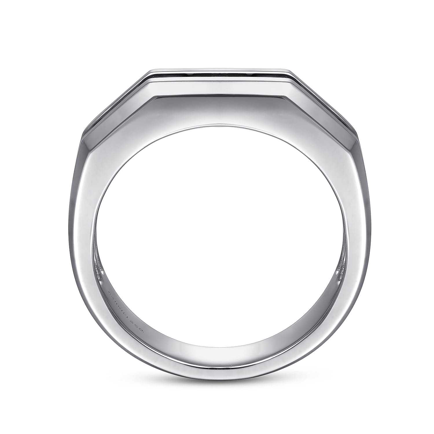and Black Spinel Band in Sterling Silver, photograph 2