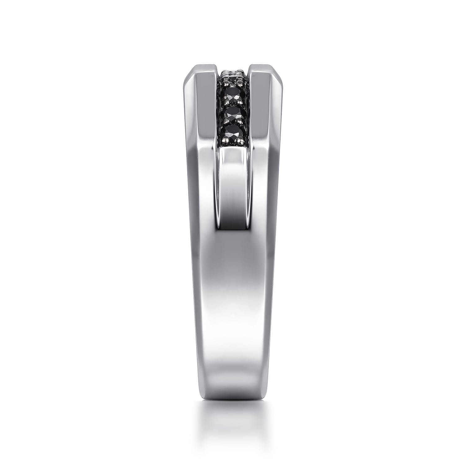 and Black Spinel Band in Sterling Silver, photograph 4