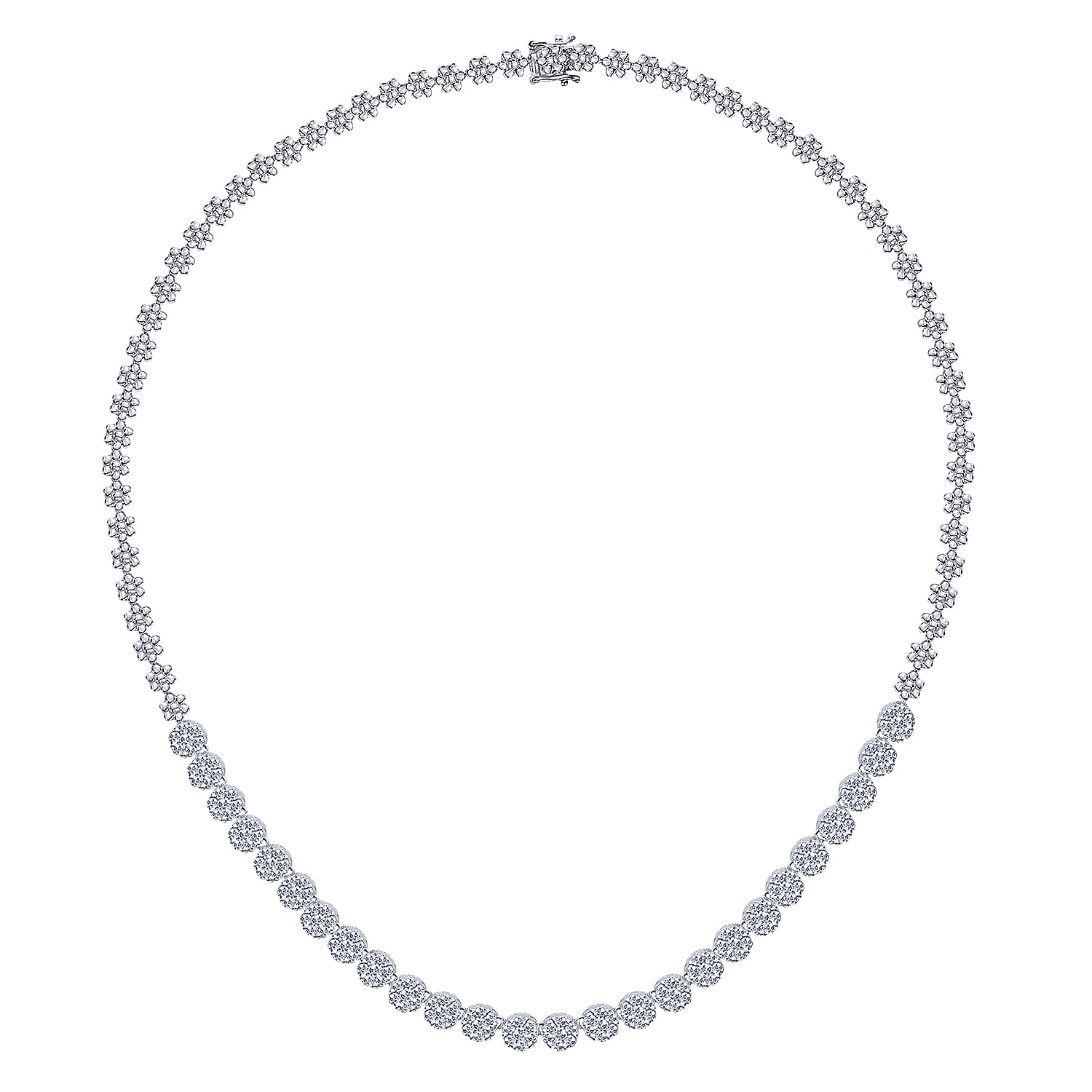 Diamond Station Necklace in 14K White Gold, photograph 2