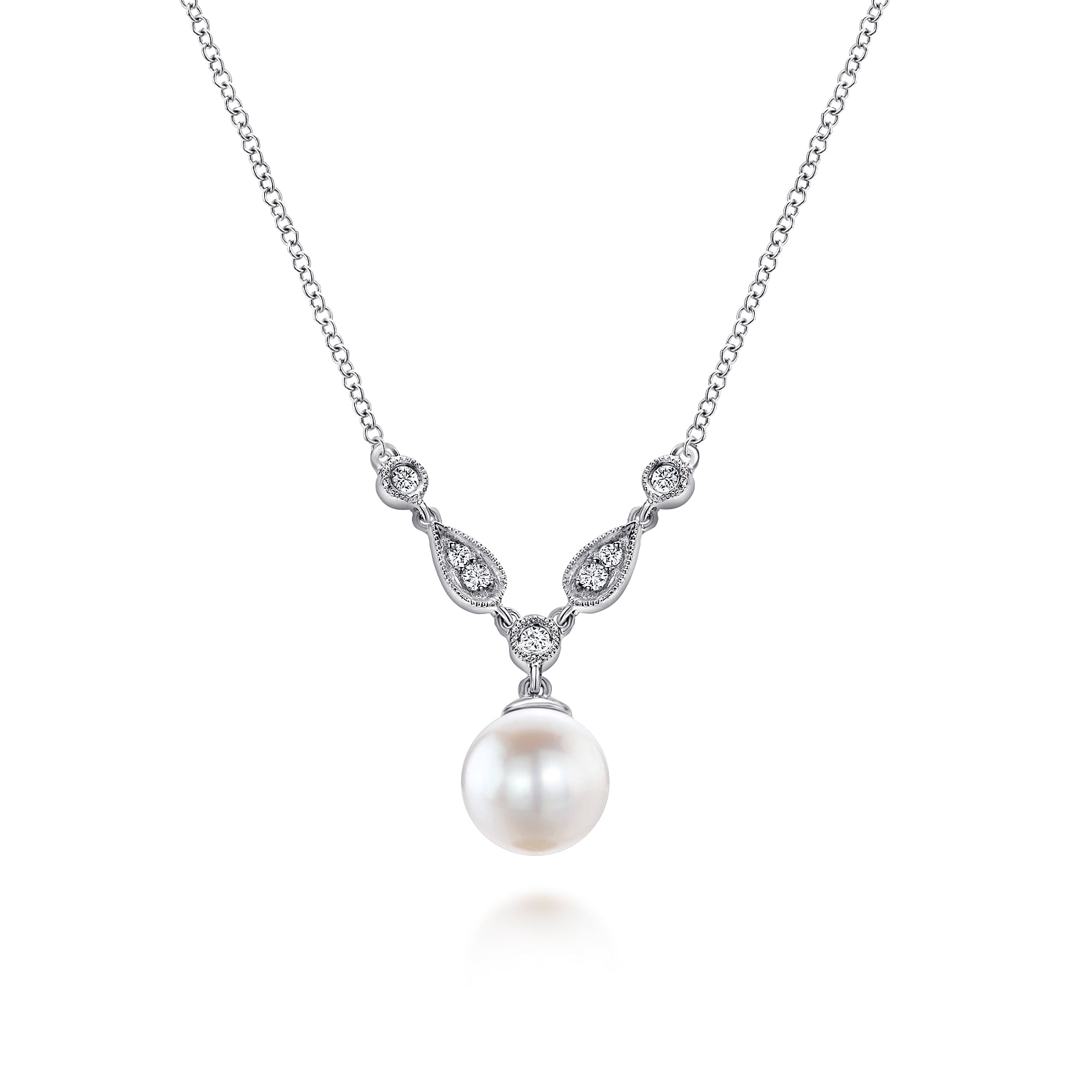 Cultured Pearl and Diamond Accent Necklace