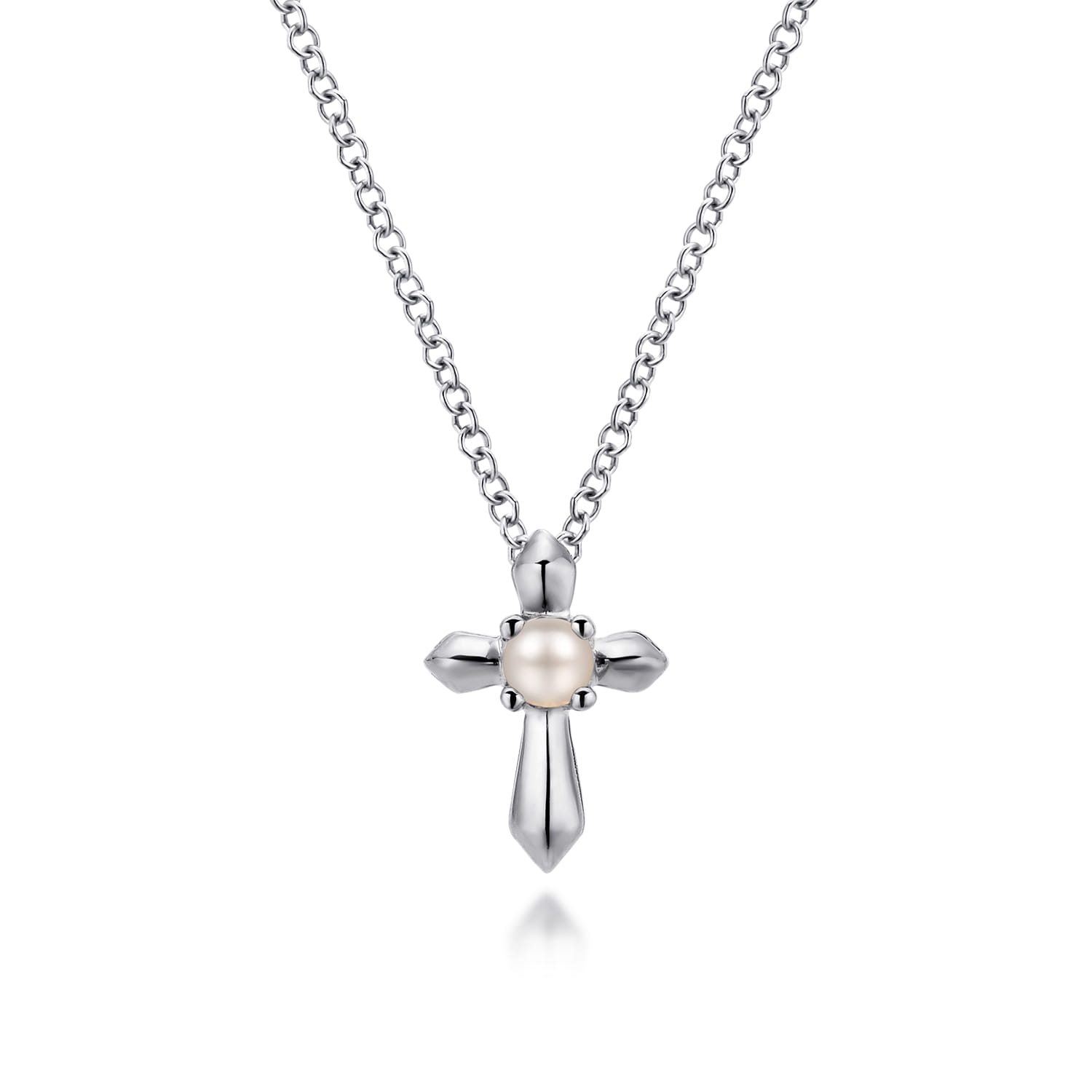 Cultured Pearl Cross Necklace